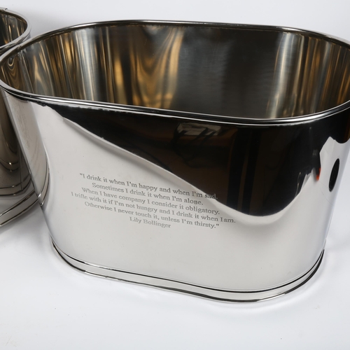 861 - A pair of chromed oval ice buckets, H25.5cm