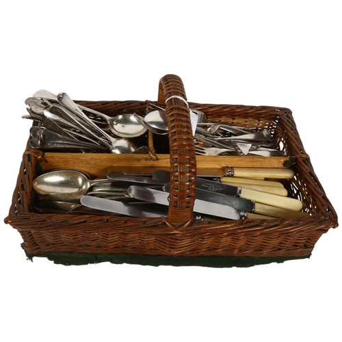 862 - A large quantity of mixed plated flatware, including Old English pattern