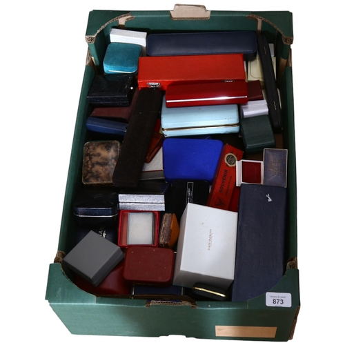 873 - A large quantity of jewellery, wristwatches, and ring boxes (boxful)