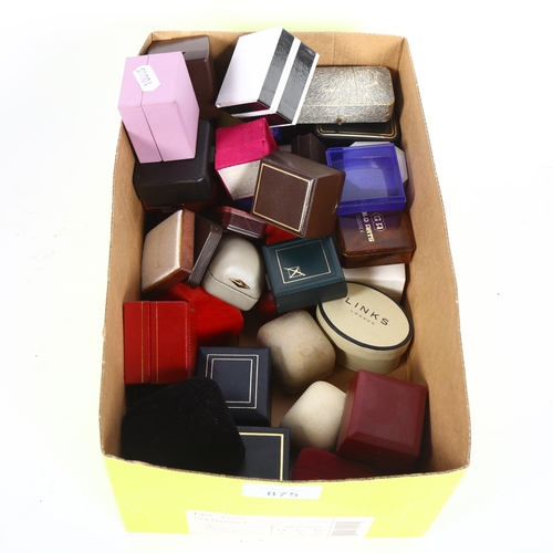 875 - A box of various ring boxes