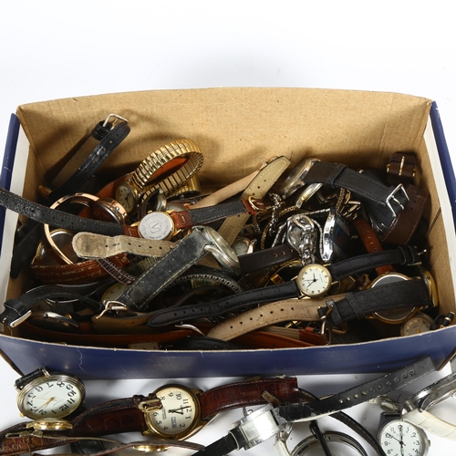 876 - A box of various quartz wristwatches (ladies and gents)