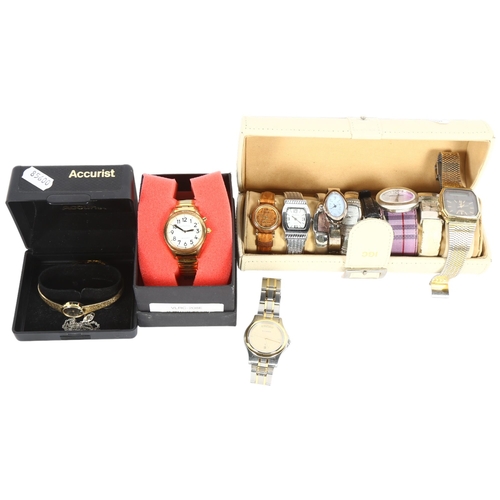 879 - A group of modern ladies quartz wristwatches, including Bucherer, Avia etc