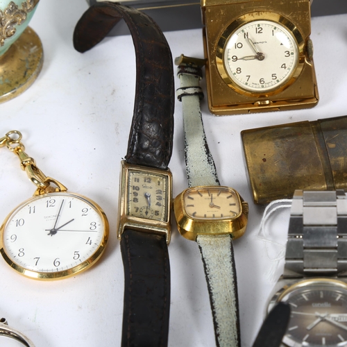 883 - A group of various wristwatches and costume jewellery, including a painted glass bead necklace, a Co... 