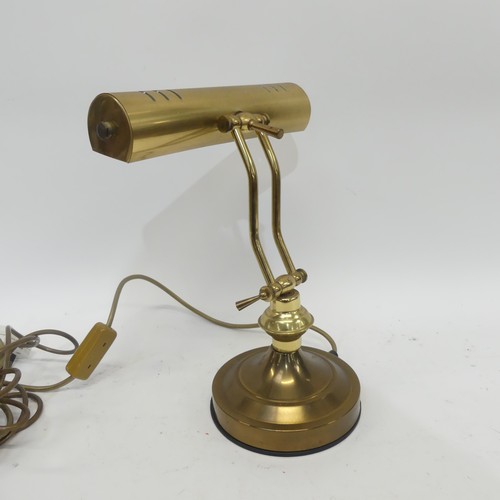 147 - A brass students desk lamp