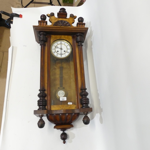 350 - Mahogany regulator wall clock.