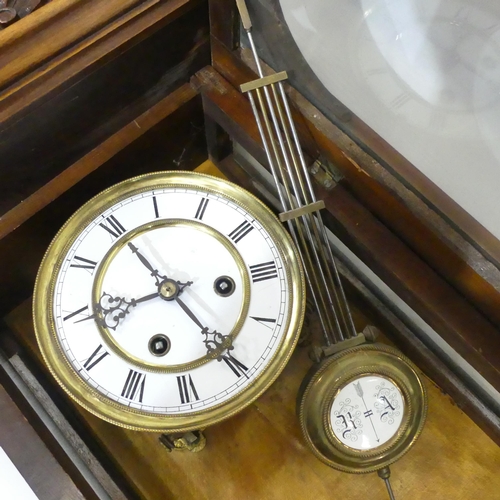 350 - Mahogany regulator wall clock.