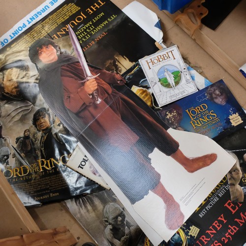 332 - Lord Of The Rings posters, cut-out figures, jigsaw books, Tolkien biography etc