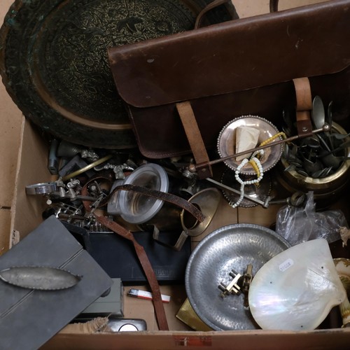 328 - Boys Own papers, binoculars, cutlery and trays