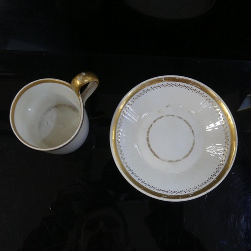 125 - A quantity of early 19th century and later cabinet cups and saucers including Rockingham, Sunderland... 