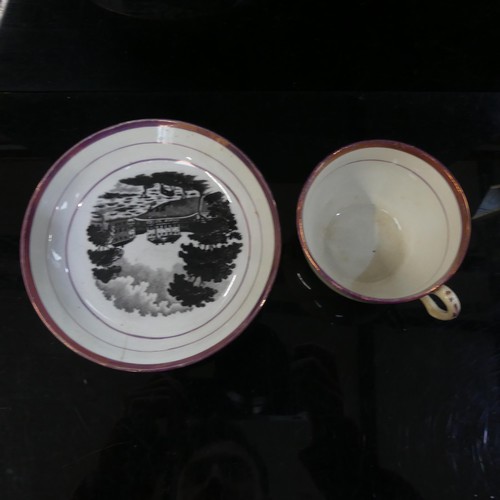 125 - A quantity of early 19th century and later cabinet cups and saucers including Rockingham, Sunderland... 