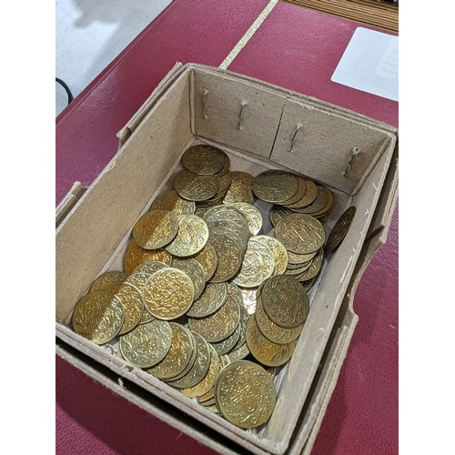 766 - A quantity of costume jewellery, various coins including many commemorative items, some Chinese toke... 