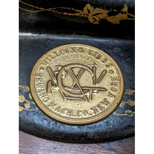 539 - WILLCOX & GIBBS SEWING MACHINE COMPANY, NEW YORK - an Antique Willcox & Gibbs portable sewing machin... 