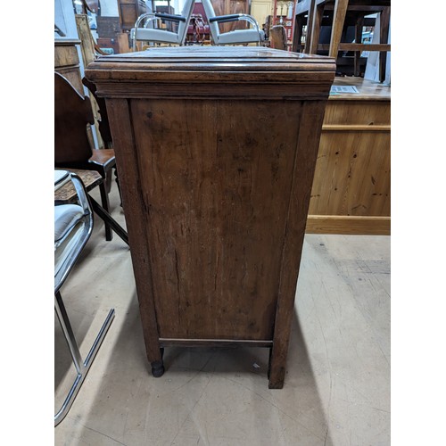 2134 - A mahogany Art Nouveau style sideboard, with four drawers, three cupboards and carved foliate decora... 