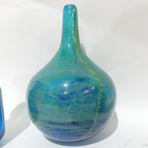 311 - 2 Mdina glass vases, and an Art glass bottle vase, 24cm