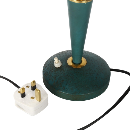 123 - LOUIS KALFF for Philips, a 1950s' turquoise table lamp, height 37cm