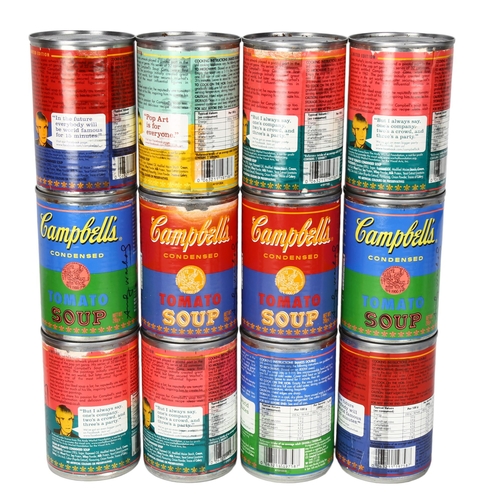 14 - 12 cans of limited edition Andy Warhol issue Campbells soup, 2 x 6 in original boxes