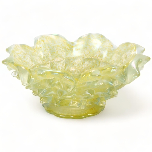 148 - Murano, Italy and hand made heavy walled glass dish in flower form, diameter 23cm