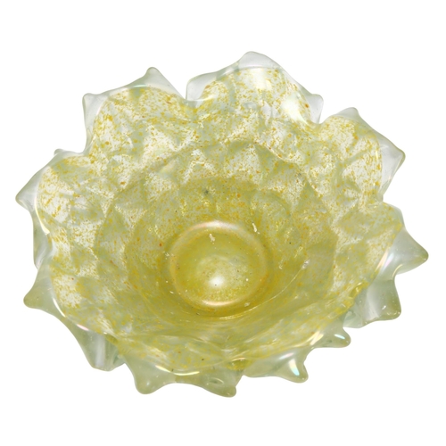 148 - Murano, Italy and hand made heavy walled glass dish in flower form, diameter 23cm