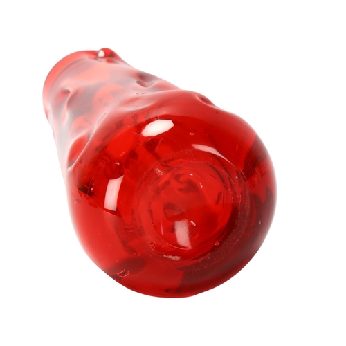 169 - WILLIAM WILSON and HARRY DYER for Whitefriars, a ruby red knobbly vase, height 25cm