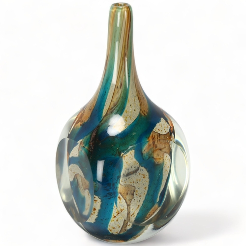 172 - Attributed MICHAEL HARRIS, a Mdina square cut mallet vase, unsigned, 20cm.