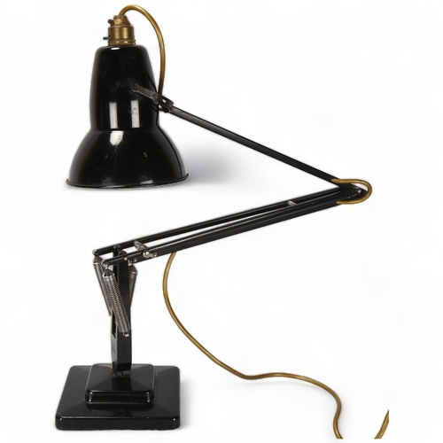 66 - A Herbert Terry Anglepoise lamp, black paintwork, original two-step base, makers stamp, approx heigh... 