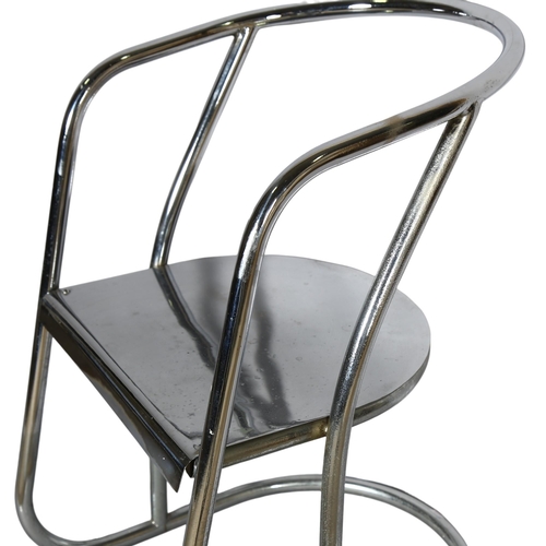 81 - A 1930s' light weight tubular steel and aluminium cantilever chair of unusual form, height 74cm