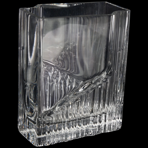 85 - TAPIO WIRKKALA (1915-85) for Iittala, Finland a 1960s designed clear glass vase, initals TW to base,... 