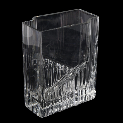 85 - TAPIO WIRKKALA (1915-85) for Iittala, Finland a 1960s designed clear glass vase, initals TW to base,... 