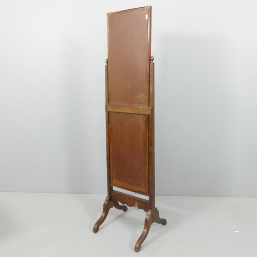 2107 - An antique mahogany framed cheval mirror. 40x157x40cm.