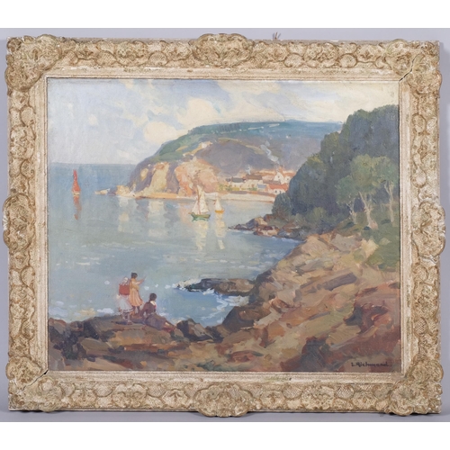 500 - Leonard Richmond (1889-1965), Babbacombe Cove, Torquay, oil on canvas, original unglazed frame, stoc... 