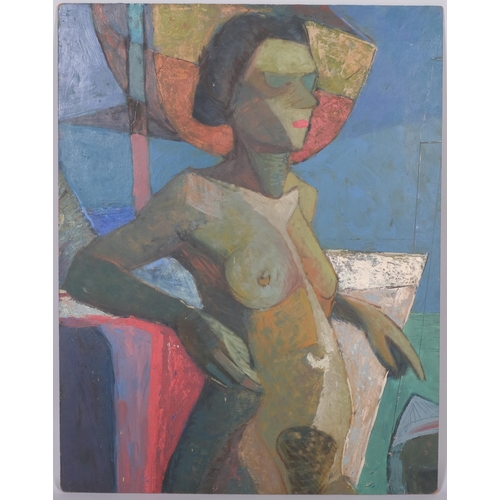 501 - Julian Stanczak (1928-2017) 'Female Figure'. Early 1950s oil on board,  unsigned. 53 x 68cm.  Proven... 