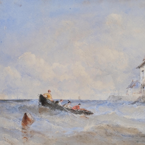 580 - Edward Tucker (1830 - 1909), fishing boat off the north coast, watercolour, signed, 20cm x 31cm, fra... 