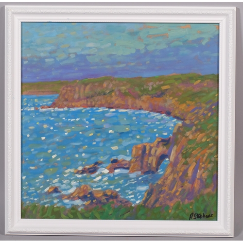 583 - Paul Stephens, Poldark country, Land's End Cornwall, oil on board, signed and inscribed verso, 40cm ... 