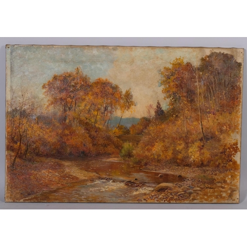 600 - Benjamin Williams Leader (1831 - 1923), autumn river scene, oil on canvas, signed and dated 1907, 61... 