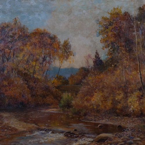 600 - Benjamin Williams Leader (1831 - 1923), autumn river scene, oil on canvas, signed and dated 1907, 61... 