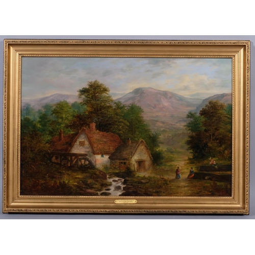 608 - William Stone (1842 - 1913), the old mill at Dolgelly, oil on canvas, signed, 41cm x 61cm, framed