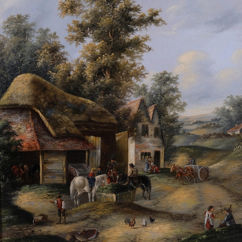 609 - Georgina Lara (flourished 1861 - 1890), an English village, oil on canvas, 46cm x 36cm, framed