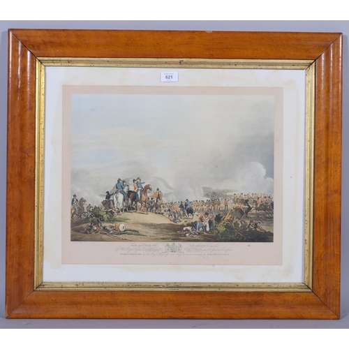 621 - The Battle of Salamanca, colour re-print, image 32cm x 45cm, framed