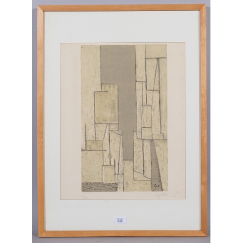 622 - Geer Van Velde (1898 - 1977), composition I, lithograph, Galerie Maeght, signed in pencil, no. 72/10... 