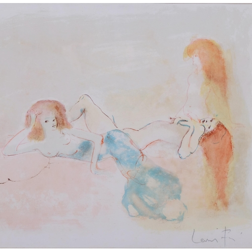 632 - Leonor Fini, nude figures, lithograph, signed in pencil, 36cm x 55cm, framed