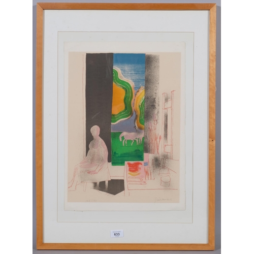 633 - Paul Guiramand, interior, lithograph, signed in pencil, no. 128/160, image 45cm x 33cm, framed