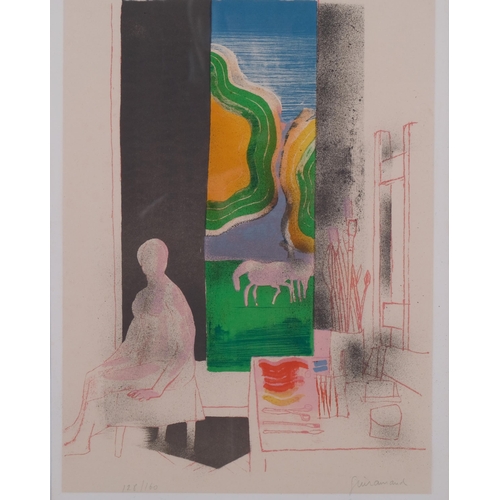 633 - Paul Guiramand, interior, lithograph, signed in pencil, no. 128/160, image 45cm x 33cm, framed