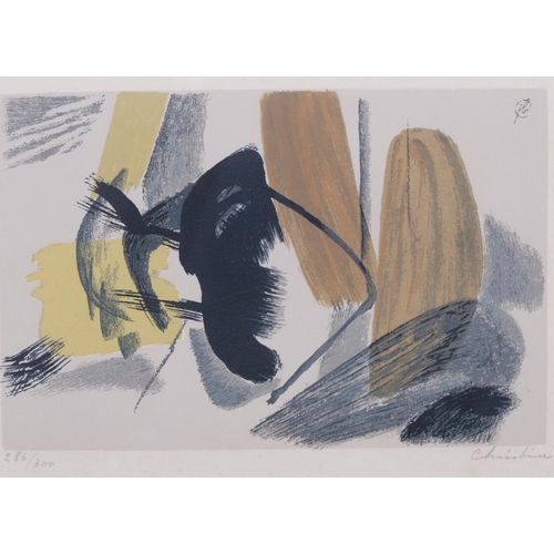 634 - Christine Boumeester, abstract composition, screenprint, signed in pencil, no. 286/300, image 17cm x... 