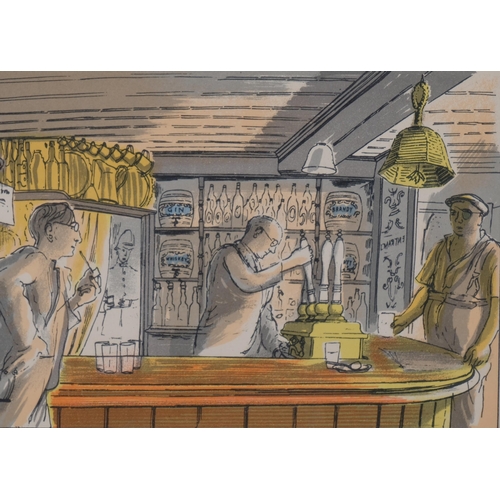 643 - Edward Bawden (1903 - 1989), The Bell (from Life In An English Village), colour lithograph published... 