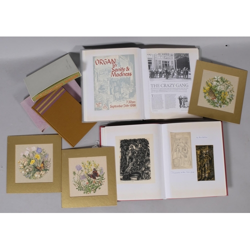 656 - Joan Freeman, a collection of watercolours, wood engravings, books and press cuttings relating to th... 