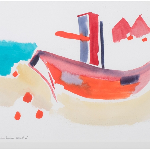 663 - Iain Rutherford (born 1953), boat is St Ives harbour Cornwall, watercolour, signed and dated 2000, i... 