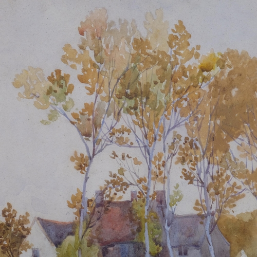 559 - Riverside cottages, early 20th century watercolour, unsigned, 23cm x 17cm, framed