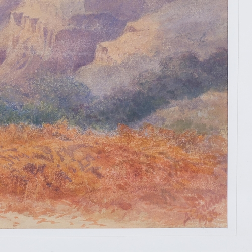 618 - A Fielder, extensive landscape Mahabaleshwar, Ghanli India, watercolour, signed and dated 1935, 26cm... 