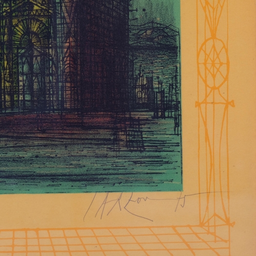 627 - Jean Carzou, Le Palais Verte, lithograph, 1975, signed in pencil, no. 50/185, 42cm x 33cm, framed