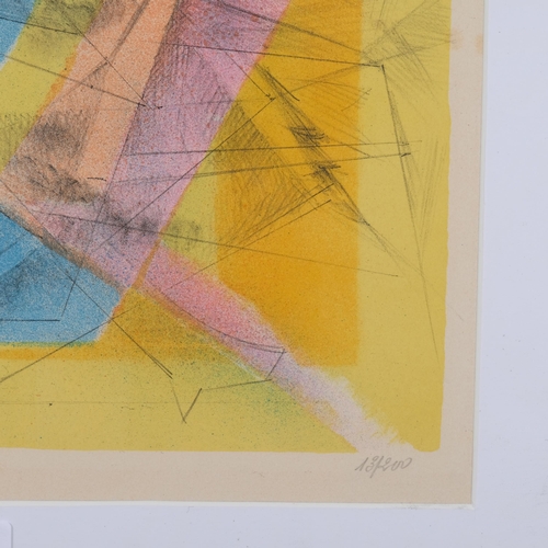 628 - Jacques Villon, abstract composition, lithograph, signed in pencil, no. 13/200, image 31cm x 45cm, f... 